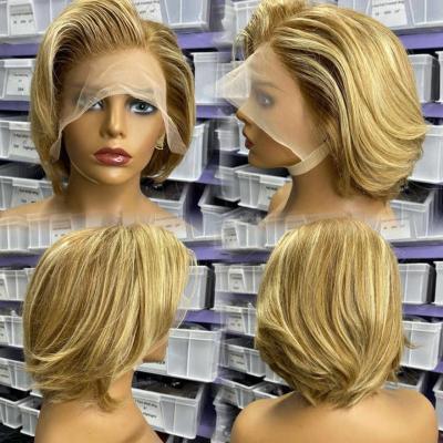 China The Other GL 13x4 Pixie Curls Wig Pre Plucked With Short Brazilian Pixie Wig Glueless Lace Frontal Pixie Cut Human Hair Baby Hair Wigs for sale