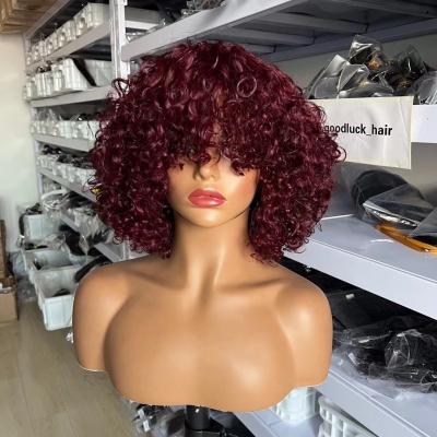 China Other Good Luck Machine No Lace Short Bob Wig With Hd Brazilian Glueless Full Lace Human Hair Frontal Wigs For Black Women for sale