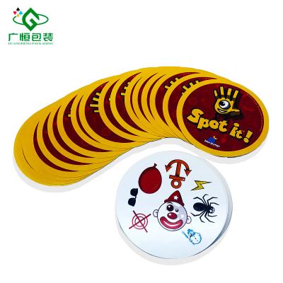 China Anti-Slip Durable Unique Design Round Shape Educational Card Game Cards Educational Interesting Children Flash Cards 36pcs Paper Printing for sale