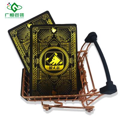 China Custom Designed Thick Gold Foil Playing Card Canvas Stamping Manufacturer Black and Gold Playing Cards for sale