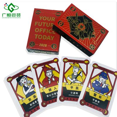 China Good Quality Promotion Gold Foil Playing Cards Custom Logo Card Game With Question for sale