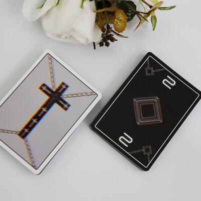 China Promotion Customized Color Cross Logo Flash Cards Cuatome Card Game Rainbow Playing Card And Box Customized Deck for sale