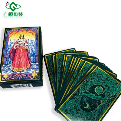 China Cute Paper Custom Printed High Quality Oracle Cards Paper Gold Foil Stamping Wizard Tarot Cards With Guidebook for sale