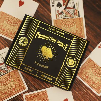 China Promotion Custom Cool Black Gold Plated Playing Cards Gold Foil Waterproof Deck Cards Magic Poker Cards With Gift Box for sale