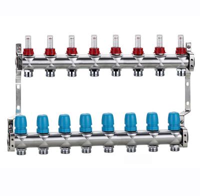 China Large flow rate for heat pump floor heating system factory direct sale stainless steel distributor 9 circuits for sale