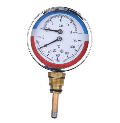 China Underfloor heating 50mm indoor temperature ss304 case combined pressure gauge for sale