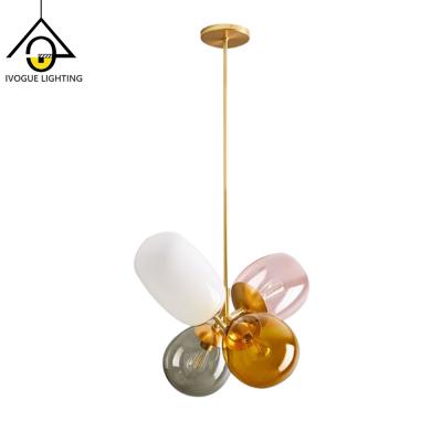 China Nordic Luxury Pendant Light Simple Stained Glass Art Girl Princess Room Kids Room Pendant Light for sale