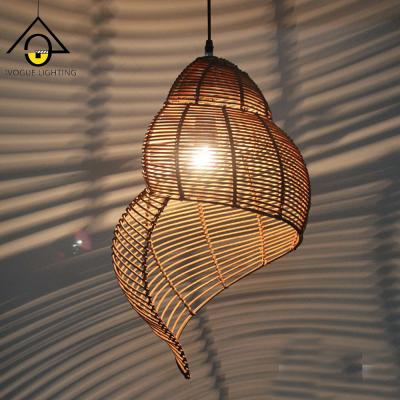 China Luxury Bamboo Wicker Pendant Light Handmade Natural Woven Rattan Lamp for Kitchen Island/Bar/Dining Room for sale