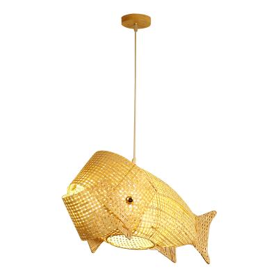 China Luxury Nordic Industrial Vintage Design Kitchen Dining Room Ratten Classic Bamboo Pendant Lighting for sale