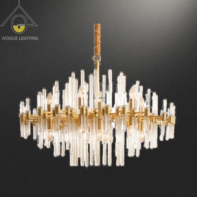 China New Design Luxury Custom Hotel Club Modern Decoration K9 Project Crystals Led Chandelier Pendant Light for sale