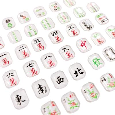 China Trendy Chinese Culture Chinese Culture Mahjong Nail Stones Crystal Large Rhinestone Nails Size Strass For Nail Art for sale