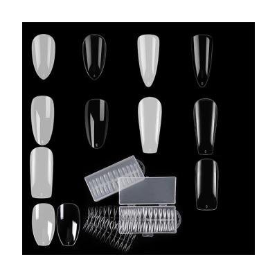 China Design Wholesale 240 Pcs Nails High Quality Bulk Soft Gel Full Cover Clear Nail Tips Nail Set for sale