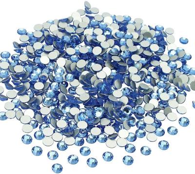 China Wholesale Light Blue Rhinestones Rhinestones Flatback Crystal Stone Color Glass Nail Flatback Factory Mix Size for sale