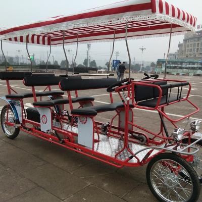 China Park EX-SIZE 6PERSONS 60V LUXURY ELECTRIC Pedal Assisted SURREY BIKE WITH LED LIGHTS SURREY QUADRICYCLE for sale