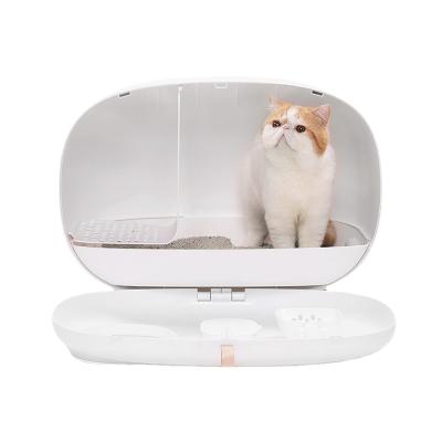 China Sustainable Hot Sale No Puddle Hidden Design Closed Extra Large Covered Kitty Furniture Cat Litter Box for sale