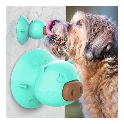 China Viable Suction Cup Dog Toy Puzzle Bite Resistant Rubber Popular Dog Toy for sale