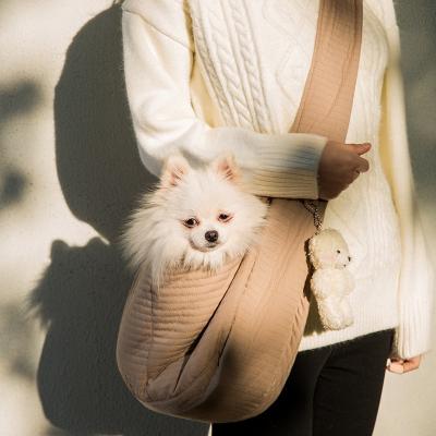 China Top Quality Cotton Breathable Widely Used White Portable Pet Carrier Bag for sale