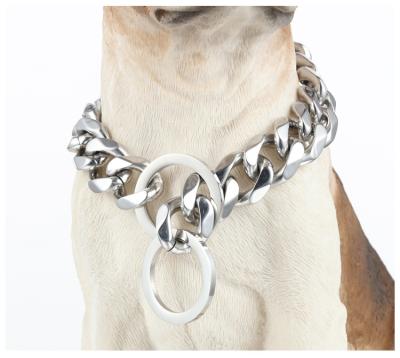 China Lights Hot Sale Stainless Steel Pet 18k Gold Plated Welded Cuban Link Dog Leash Neck Chain for sale