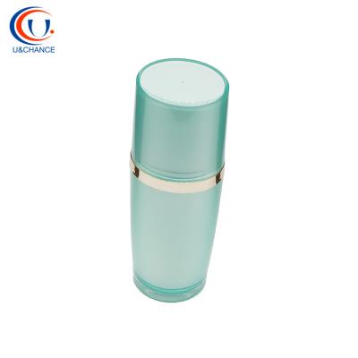 China Soft Green Empty PE Pump Plastic Airless Plastic Cream Airless Flexibe Glass And Cosmetic Packaging Bottle for sale