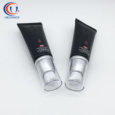 China Flexible And Soft Plastic Tube Packaging Cosmetic Base Dispensing Airless Pump Tube for sale