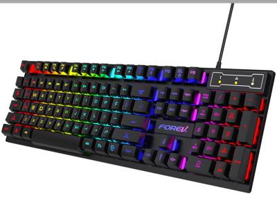 China Waterproof Plasti Type Multi Material 104 Wired Gaming Keyboard Mouse Kit Black USB Media Nano Combo STATUS Keys for sale