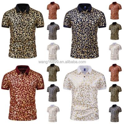 China Breathable Summer new men's solid color lapel golf Polo shirt print fashion short-sleeved T-shirt for sale