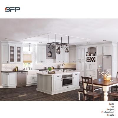 China Modern Modern Kitchen Cocina Shaker Modular Kitchen Cabinet BFP Kitchen Factory Price White for sale