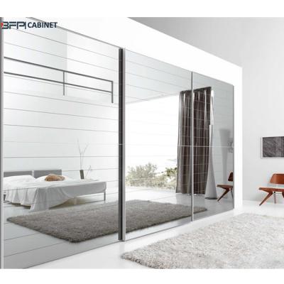 China (Size) Almirah Adjustable Custom Wardrobe Mirrored Sliding Closet Doors For Bedroom for sale