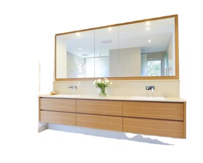 China Environmental Friendly Modern Unfinished Commercial Laminate Wall Hunged Bathroom Vanity Made In China for sale