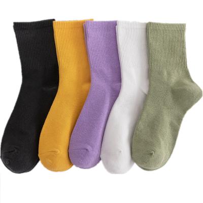 China Factory wholesale 2021 new solid color casual comfortable casual socks summer color women's socks for sale