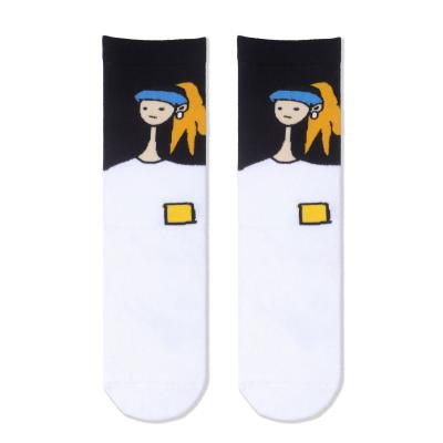 China New women's pattern girly socks cartoon high quality cute sporty illustration of socks fashion socks cartoon for sale