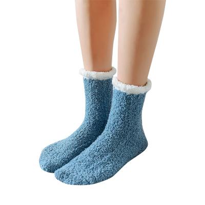 China Breathable Winter Ladies Socks Tube Women Socks Coral Fleece Warm Floor Socks Adult Towel Socks New Arrival for sale