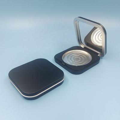 China Recycled Materials Empty 59.50mm Square Compact 6g Matte Black Pressed Powder Box for sale