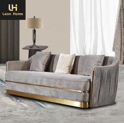 China New Italian velvet sofa sets 3 seater luxury high quality luxury sofa sets gold living room furniture set sofa for sale