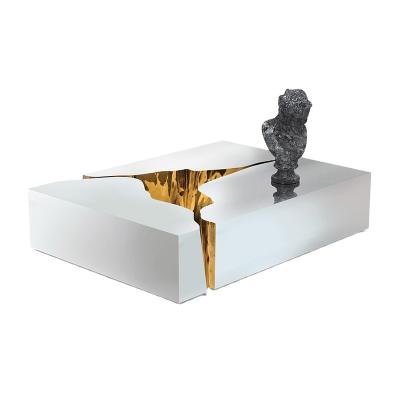 China Simple design tree root design gold center table stainless steel coffee table modern luxury Nordic living room furniture for sale