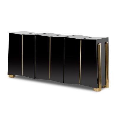 China Unique Italian Elegant Luxury Design Dining Room Furniture Black Sideboard Cabinet Sideboard for sale