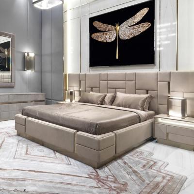 China Best Selling Modern Design Space Saving Beds Furniture Leather Modern Luxury Bed Room Set King Size Bed for sale