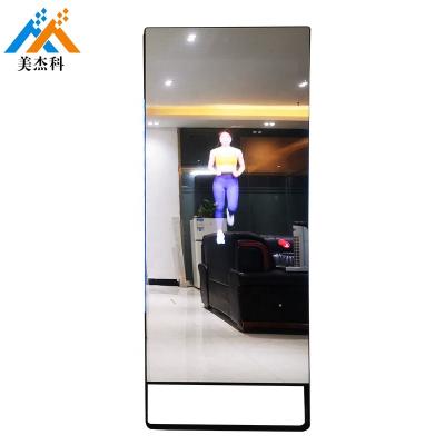 China Fitness Smart Touch Mirror Indoor Magic Mirror LCD Advertising Player Price Customized 32/43/49/55/65 Inch With Motion Sensor for sale