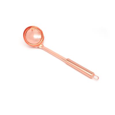 China Wholesale Practical Multifunctional Spoon Stocked Food Grade SS Stainless Steel Rose Gold Handle Kitchen Utensils Cooking Set for sale