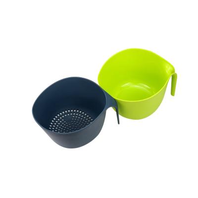 China China New Kitchen Fruit Joint Viable Plastic Collapsible Colander Vegetable Strainer Double Plastic Colander And Bowl Set for sale