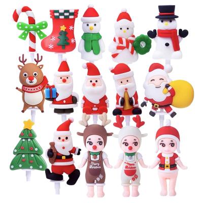 China Fashion Santa Claus Snowman Christmas Tree Jars Lovely Cupid Cake Ornaments For Happy Christmas Party Cake Topper for sale