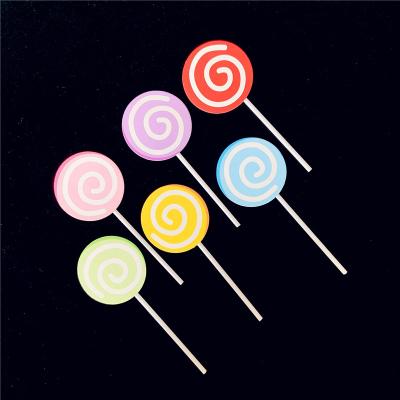 China Fashion single lollipop patch6Cake decoration card pcs baking dessert sets power strip birthday party inserts for sale