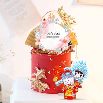 China Fashion Lovely Paper Couple Paper Props Sets For Happy Wedding Birthday Party Cake Topper Decoration for sale