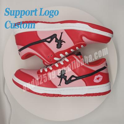 China Fashion\Custom Brand Logo Sneakers Women Low Skateboard Streetwear Factory Comfortable\Durable\Breathable Brand Designer Logo for sale