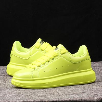 China 2021 fashion trend men's and women's new thick bottom lace-up white shoes small shape sneakers to increase the size of sports shoes for sale