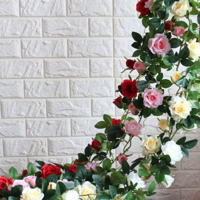 China Modern High Quality Hanging Black Bushes Rose For Outdoors Artificial Silk Flower Vine Foam for sale