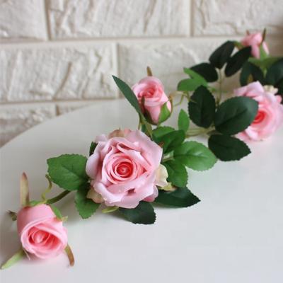 China Modern Rusty Color Vine Artificial Rose White Peony Flower Silk Bouquet For Sale for sale