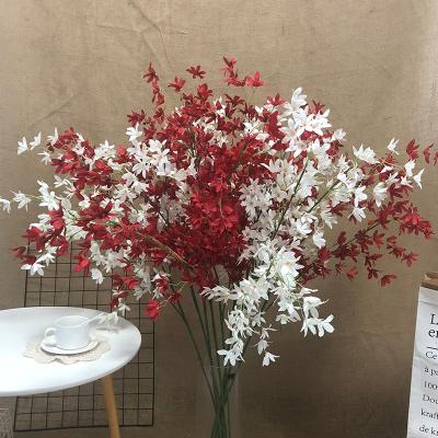 China 3 Stem Elegant Oncidium Flower Long Branches Artificial Silk Flowers For Wedding Festival Decoration for sale