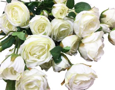 China Modern Artificial Silk Rose For Wedding Event Decor of 6 Main White Decorative Flowers for sale