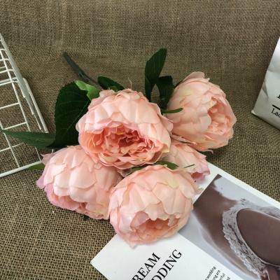 China Modern Wedding Flower Bouquet Peony Flower Artificial Rose for sale